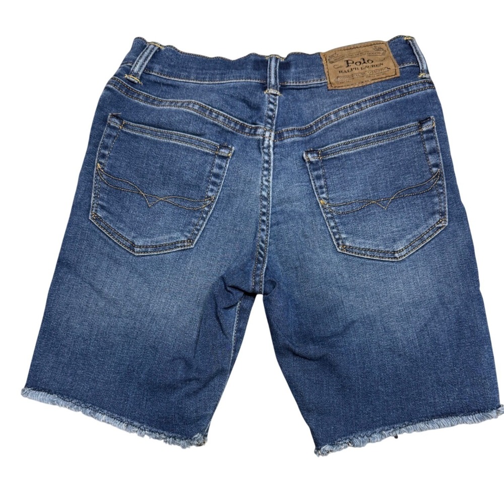 Polo Ralph Lauren Denim Shorts Boys 10 Raw Hem Blue Cotton Blend Stretch Western